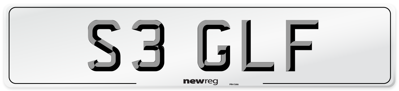 S3 GLF Number Plate from New Reg
